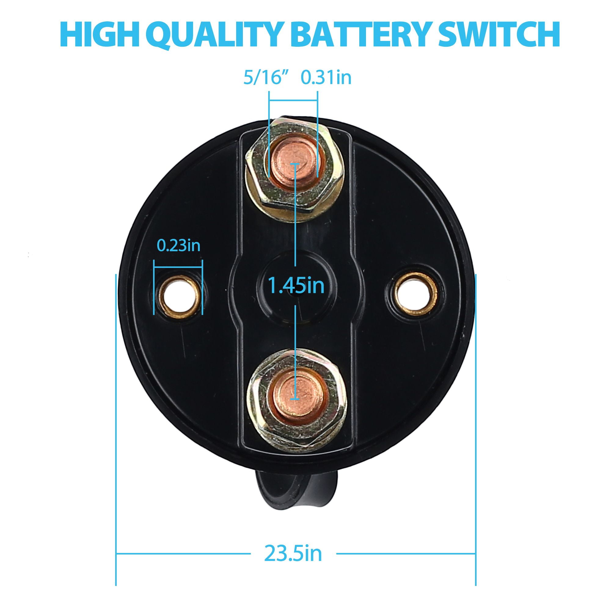 QLOUNI 2Pcs Battery Disconnect Switch with Keys Battery Kill Switch 12V 24V 250-400A Battery Isolator Disconnector Cut Off Power Kill Switch for Marine Car Boat RV ATV Vehicles