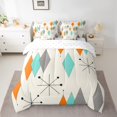 thumbnail image 2 of Manfei Abstract Geometric Rhombus 7-Piece Twin Bedding Sets,Modern Minimalist Aesthetic Bedding Comforter Set,Orange Beige Blue Sheet Sets For Girls Boys,Super Cozy Room Decor Reversible, 2 of 8