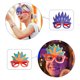 thumbnail image 4 of Bewildely Marco de anteojos de pluma DIY, Color brillante, fiestas temáticas de carnaval, máscara de mascarada, vestido, decoración, Kits de decoración para fiestas Rojo verde, 4 of 6