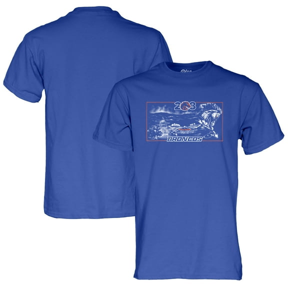 Unisex Blue 84  Royal Boise State Broncos Blue Print T-Shirt