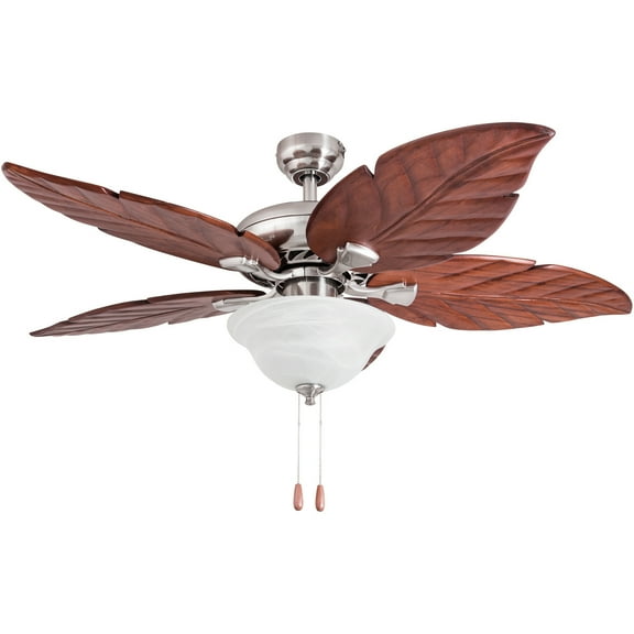 Prominence Home 52" Rosemary Brushed Nickel 5-Blade Ceiling Fan W/ LED Bowl and Reversible Airflow