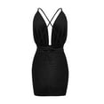 thumbnail image 5 of Wycnly Dresses for Women Party Club Sexy Low-cut Backless Bodycon Strap Mini Dresses V-Neck Sleeveless Solid Summer Short Formal Dress Black l, 5 of 5