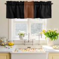 thumbnail image 4 of Valances for Windows Minimalist Color Block Ethnic Art Rod Pocket Short Curtain for Bathroom Living Room Bedroom Modern Brown and Black Stripe 1 Panel 42x12in, 4 of 9