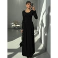 thumbnail image 5 of Women'S Casual Long Sleeve U-Neck Solid Color High Waist Bodycon Maxi Dress, 5 of 8