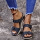 thumbnail image 5 of Zapatillas de cuña para mujer de fondo plano con tacón alto y flores informales retro de verano Wmkox8yii ytu7890, 5 of 9