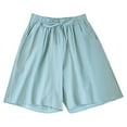 thumbnail image 2 of BKQCNKM Shorts For Women Wide Leg Pants For Women Womens Casual Drawstring Sweat Shorts Elastic Waist Running Workout Shorts With Pockets Women'S Wide Leg Pants Workout Shorts Womens Mint Green XXL, 2 of 5