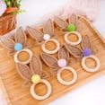 thumbnail image 4 of Easter Bunny Ear Napkin Rings, Spring Table Decor for Holiday Dining, Farmhouse Napkin Holders, Sturdy Burlap Serviette Buckles, Blue, 14*9cm, 4 of 4