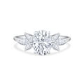 thumbnail image 2 of AFFY 3.33 CT Center 10X8MM Oval, Marquise & Round Cut Moissanite Diamond Marquise Cluster Wedding Bridal Ring Set In 14K Solid White Gold-6, 2 of 5