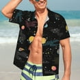 thumbnail image 4 of KLL Men's Hawaiian Shirt Short Sleeve Button Down Beach Shirts-Galaxy, 4 of 6