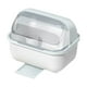 thumbnail image 5 of Estante para secar platos, escurridor de platos con capucha, estante para cubiertos a prueba de polvo, estante para platos, estante para bandeja de go Azul, 5 of 9