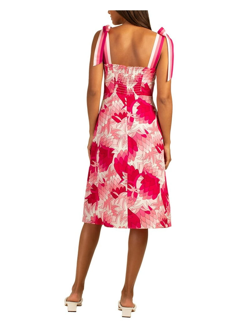 knee length dresses for ladies Trina Turk Cap Sleeve V-Neck Dress Women's Dress Rio Rose : 4 main image 0