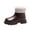 Brown, variant on Generic Clearance Big Kid Shoes Autumn Winter Children Boots Boys Girls Thick Soles Non Slip Plush Warm Comfortable Back Zipper Solid Casual for Simple Breathable Shoe ﻿( 5.5-6 Years,Black)