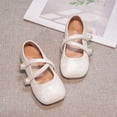 thumbnail image 4 of Girls Ankle Strap Flats Toddler Dress Shoes Kids Walking Shoes Crisscross Strap Pearl Decor Soft Sole Casual Party School Everyday Wear, 4 of 6