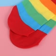 thumbnail image 4 of Halloween Thigh High Socks Cosplay Rainbow Strip Leg Stocking for Party (Colorful), 4 of 5