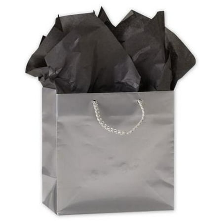Bags & Bows by Deluxe 244-060306-7 Silver Gloss Laminated Euro-Shoppers - Case of 200