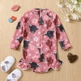 thumbnail image 7 of RUTAYY Summer Toddler Girls Long Sleeve Ruffles Cartoon Cow Prints Monokini One-Piece Swimwear Beach Onesie Swimsuit Bikini Pool Tropical Beachwear, 12-18 Months, 7 of 7