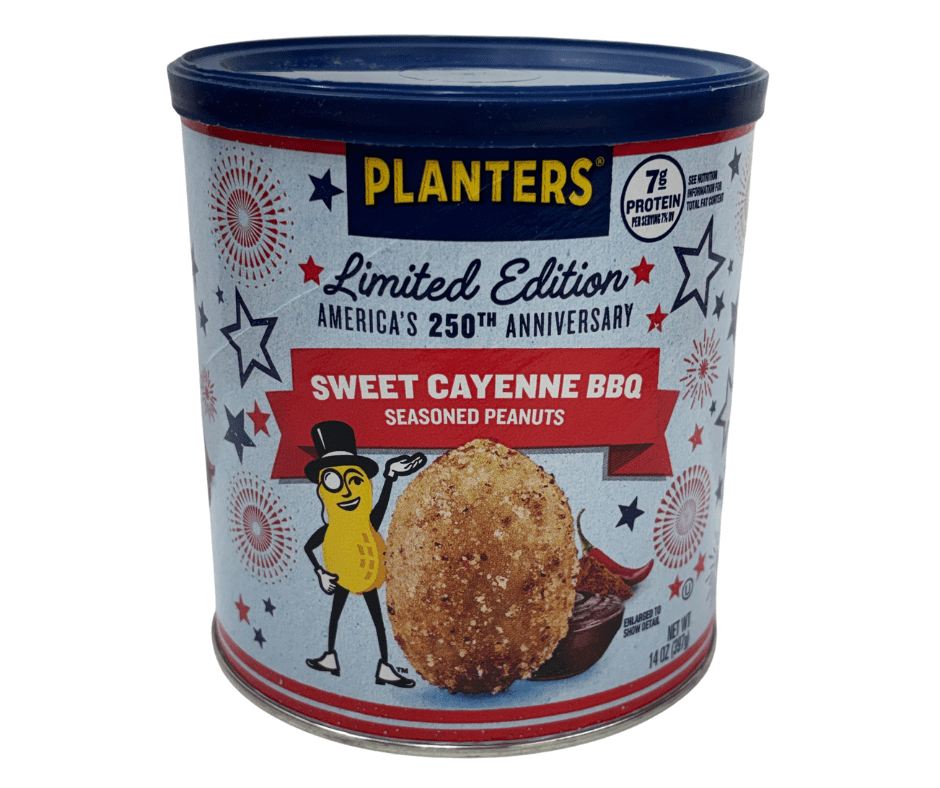 PLANTERS Limited Edition America's 250th Anniversary Ranch & Sweet Cayenne BBQ Seasoned Peanuts, 14 oz Canisters - 2 Pack Variety Set