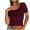 Wine-04, variant on Mittory Women Scoop Neck Short Sleeve Crop Tops Tight Slim Fit Ribbed Cropped Tee Shirt Going Out Workout Tshirt
