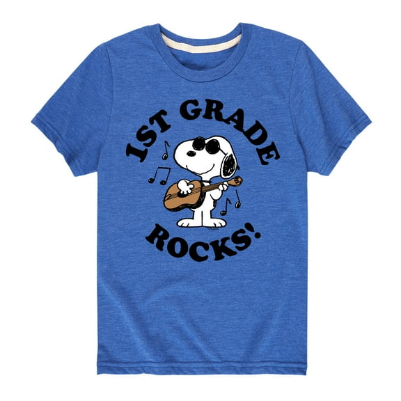 Peanuts - 1st Grade Rocks - Toddler And Youth Short Sleeve Graphic T-Shirt