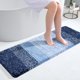 thumbnail image 1 of Alfombras de baño OLANLY, microfibra extra suave, azul marino, 120 x 43 cm, 1 of 6