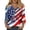 Dark Blue, variant on 4th of July 3/4 sleeve Tops for Women American Flag Stars and Stripes Print V Neck Loose T Shirts Ladies Patriotic Tops