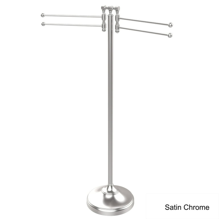 Allied Brass Towel Stand with 4 Pivoting Swing Arms in Satin Nickel Allied Brass Towel Stand with 4 Pivoting Swing Arms in Satin Nickel