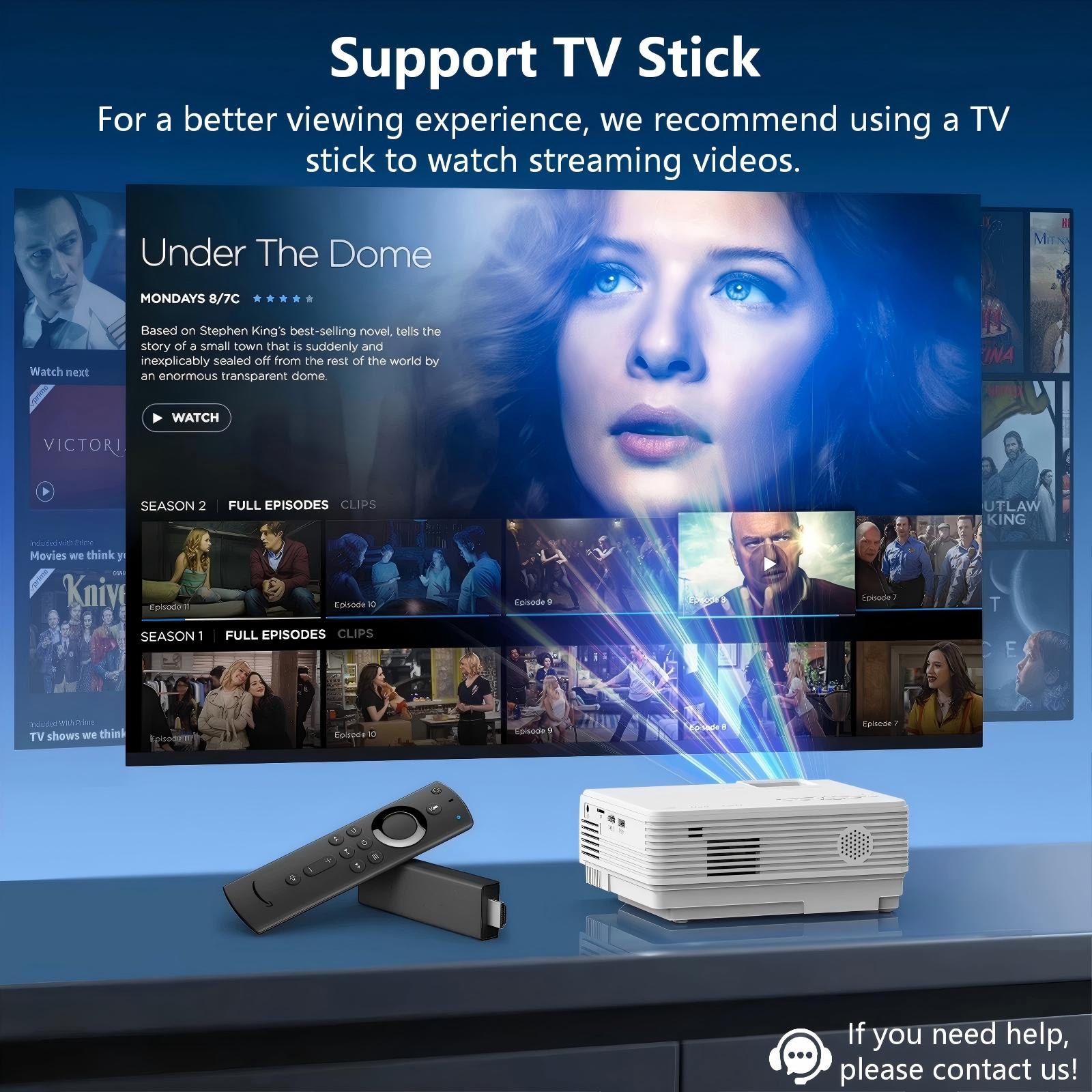 GCZ Mini Projector with Screen, 1080P 4K Support photo 5