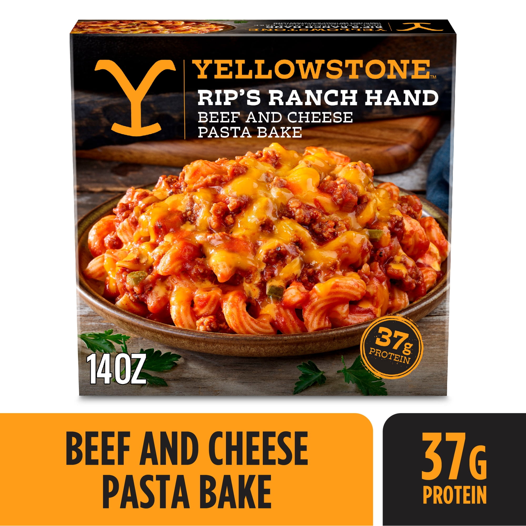 Yellowstone Beef and Cheese Pasta Bake Frozen Meals for One, Microwave Meal Protein Dinner, 14 oz (Frozen)