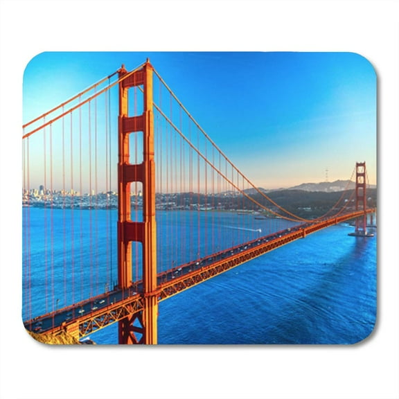 Blue Golden Gate Bridge in San Francisco California USA Green Mousepad Mouse Pad Mouse Mat 9x10 inch