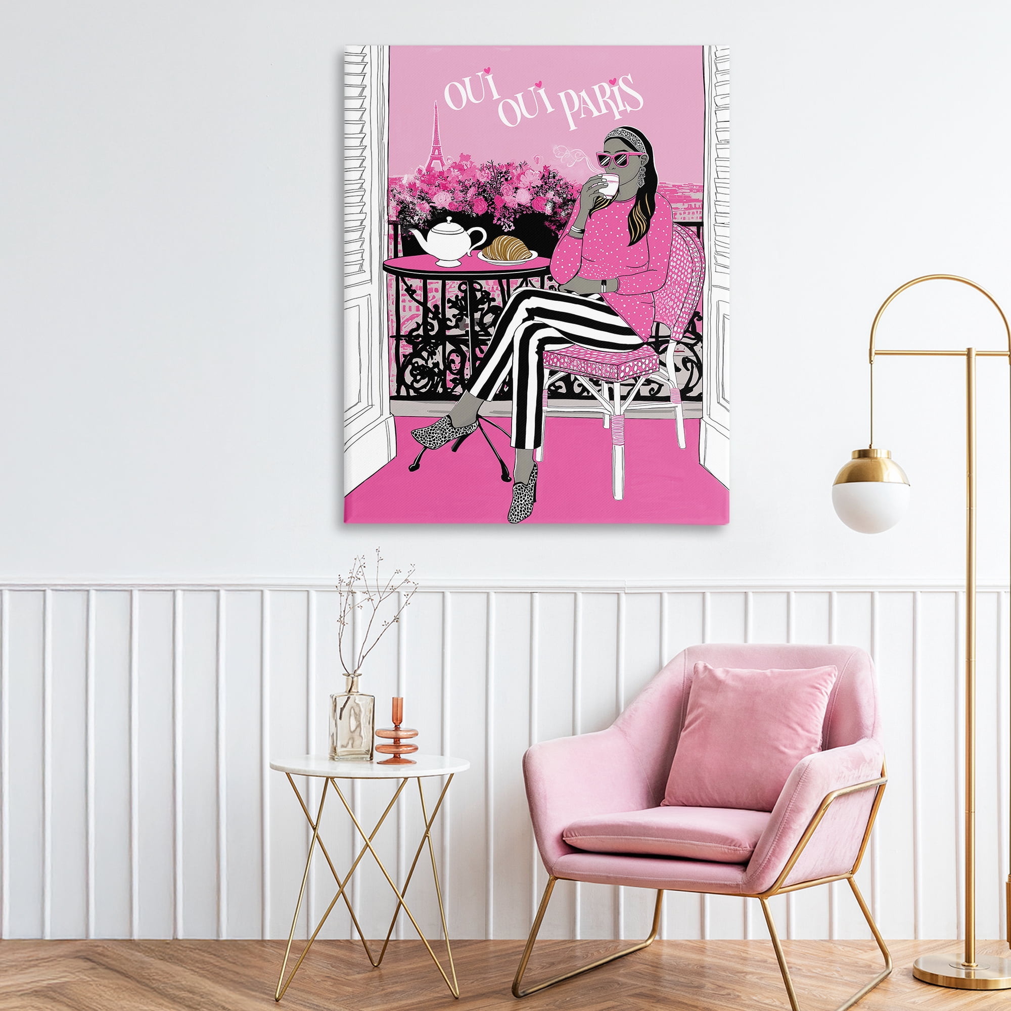 Stupell Industries Oui Oui Parisian Cafe Morning Canvas Wall Art, design by Jess Stempel