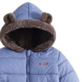 thumbnail image 5 of THDHVS Winter Coats for Girls,Toddler Unisex Thick Fleece Lined Puffer Jacket Hooded Full Zip Mid Length Winter Coat,Girls Hoodies Blue 2-3 Years, 5 of 5