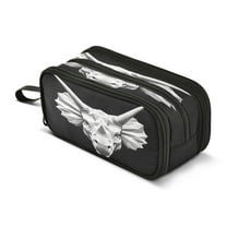 ALAZA Rhinoceros Pencil Case Bag 3 Compartment Pen Pouch Large Storage Holder Box Organizer