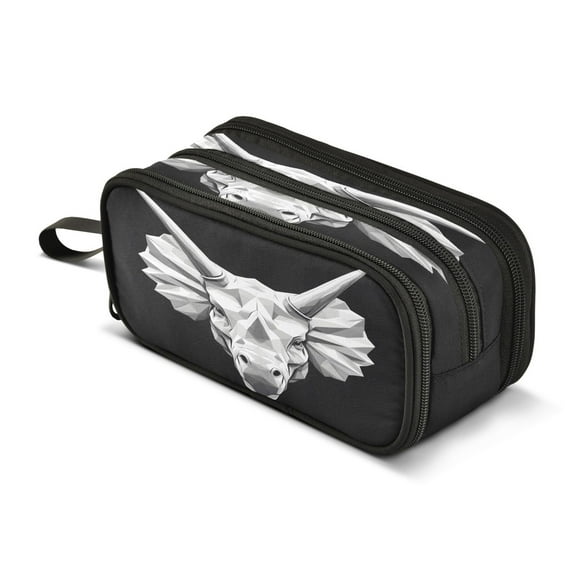 ALAZA Rhinoceros Pencil Case Bag 3 Compartment Pen Pouch Large Storage Holder Box Organizer