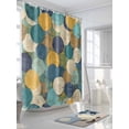 thumbnail image 3 of Boanket Polyester Fabric Teal Yellow Circle Shower Curtain, Geometric Abstract Art Waterproof Bathtub Curtain Bathroom Decor Set with Hooks 36 x 72 Inches,, 3 of 6