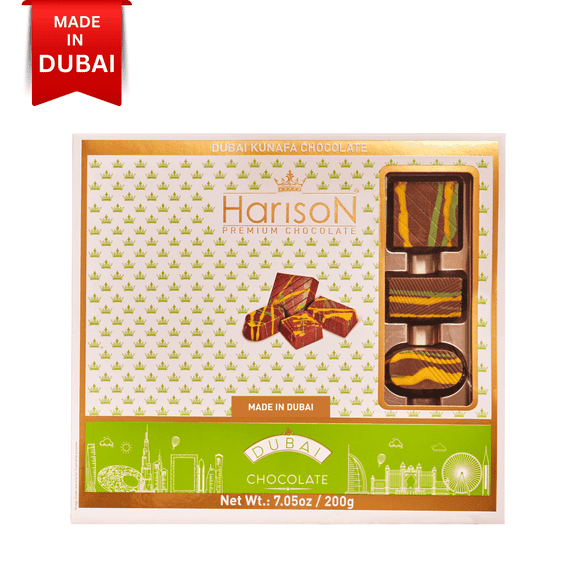 Harison Dubai Kunafa Pistachio Chocolate 7.05oz- Gift Box-Made in Dubai