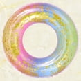 thumbnail image 3 of CTIRCHIU 1pc PVC Rainbow Color Swimming Ring Gradient Color Sequins Semitransparent Swimming Ring Without Air Inflation Tool for 9-18 Years (Colorful), 3 of 7