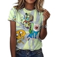 thumbnail image 3 of Adventure Time Womens T-Shirt Round Neck Short Sleeve Tee Shirts Summer Breathable Tops Blouse 3XL, 3 of 8