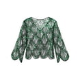 thumbnail image 5 of inhzoy Women's Sequined Bolero Shrug Long Sleeve Cardigan Tops Shawls for Wedding Evening Party Black&Green One Size, 5 of 8