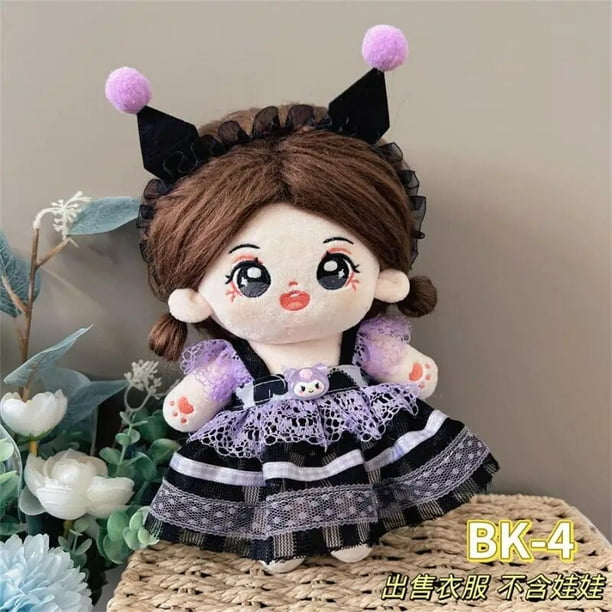 Sanrio Cinnamoroll Kuromi-ropa de muñeca de algodón de 20Cm, My Melody Pom Purin Lolita, muñeco de peluche, ropa de muñeca, falda, regalo para niños