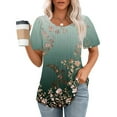 thumbnail image 2 of ChaoHeng Womens Tops Clearance under $10 Summer Blouses for Women Deals Fashionable Women's Casual Short Sleeved Loose Round Neck Printed Top, 2 of 5