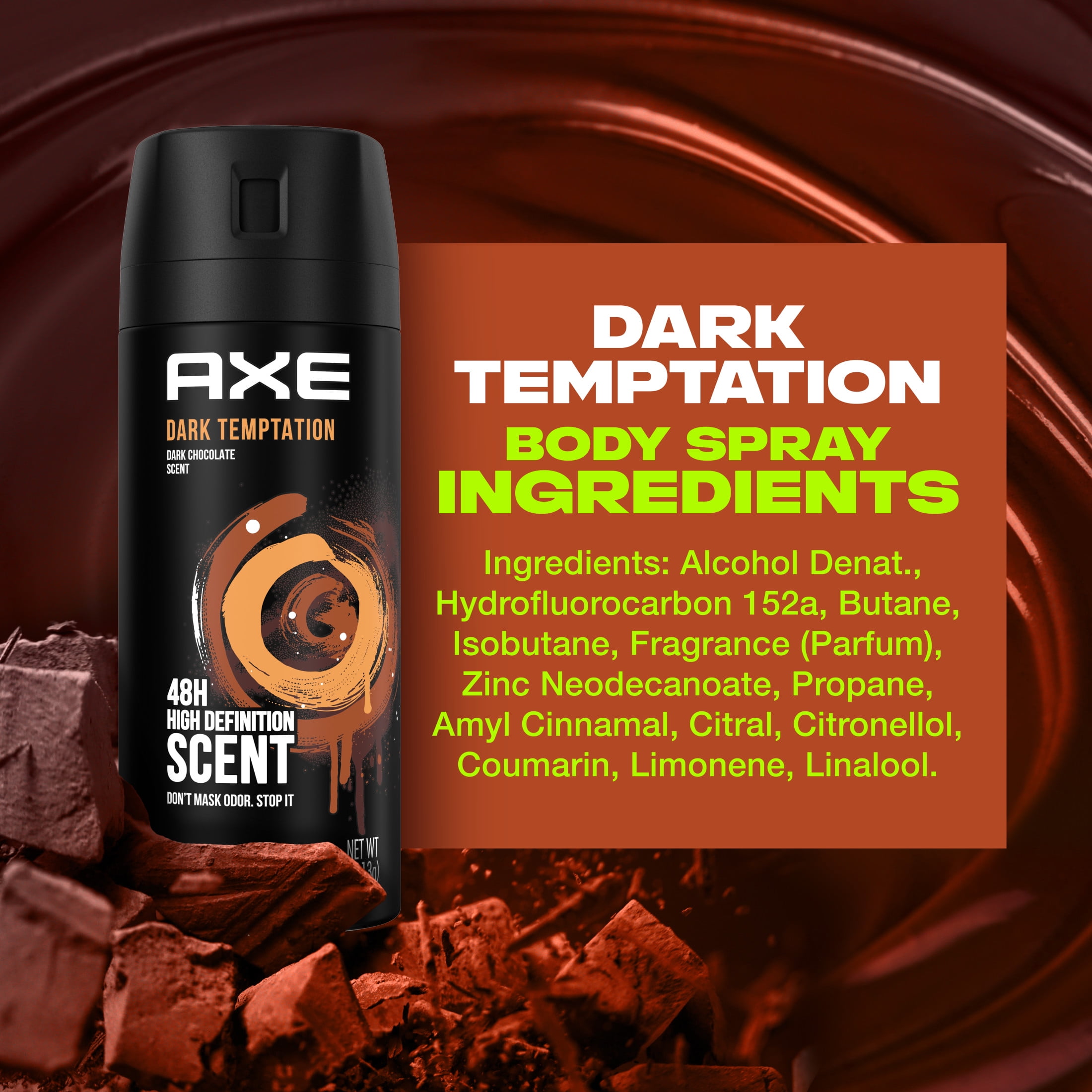 bedelaar grens Besmetten AXE Body Spray Deodorant Dark Temptation, 4.0 oz - Walmart.com