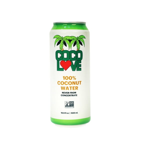 Coco Love Coconut Water, 16.9 fl oz, Single Can, Liquids
