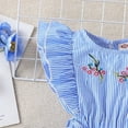 thumbnail image 6 of Atogsazn Baby Girl Cotton Jumpsuits Toddler Ruffle Cute Printed Sleeveless Romper Fashion Clothes Blue 18-24 Months, 6 of 9