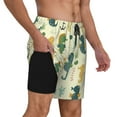 thumbnail image 2 of Yiaed Seahorse Print Mens Swim Trunks Bathing Suit Compression Liner Beach Swim Shorts Swimwear Quick Dry Zipper Pocket No-Chafing Board Short-Small, 2 of 6