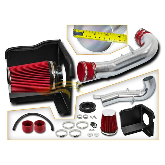 Cold Air Intake System with Heat Shield Kit   Filter Combo RED Compatible For 07-08 Cadillac Escalade 5.3L/6.0L