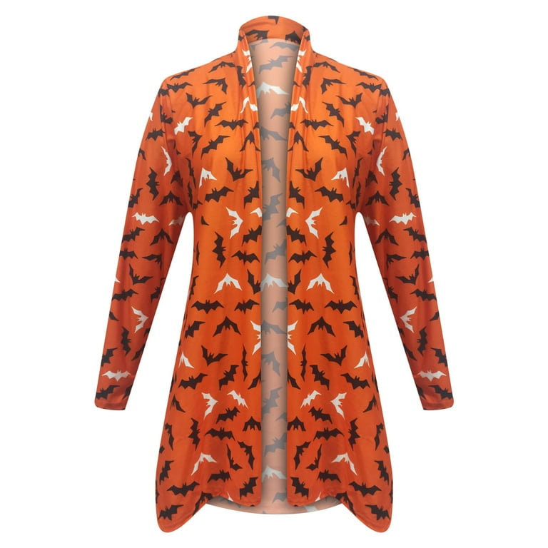 Orange Cardigan Sweaters for Women Halloween Vintage Pumpkin