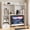 White, variant on Desktop Bookshelf for 27" Monitor, Space-Saving Engineered Wood Desk Hutch Organizer with Adjustable Shelves & Drawer, Clutter-Free Tabletop Bookcase for Dorm & Home Office, White