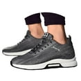 thumbnail image 3 of HXWCHs Men's Casual Sneakers with Hidden Lift Height Elevator Mesh Trainers Lightweight Breathable Lace Up Sports Shoes for Everyday Wear 6.5 Gray, 3 of 8