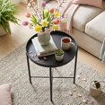 thumbnail image 1 of Buro Mesa de Centro Blanca con Bandeja Mesa Auxiliar de Metal,Negro FurnitureR Moderno, 1 of 7