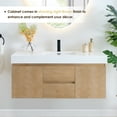thumbnail image 3 of Siena 48" Wall-mounted Wood Vanity in Light Brown Artificial SInk no Mirror, 3 of 13